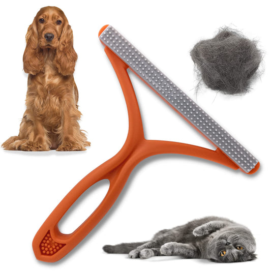 PawsOnly | Tierhaarentferner | Katzenhaarentferner | Hundehaare Entfernen | Fusselentferner für Sofa Auto Teppich Kratzbaum Kleidung | Tragbarer | Fusselbürste Tierhaare Pet Hair Remover (Orange)